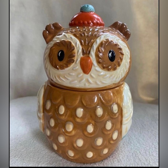 Earthenware Cottage Owl Trinket box keepsake dish - Picture 2 of 8